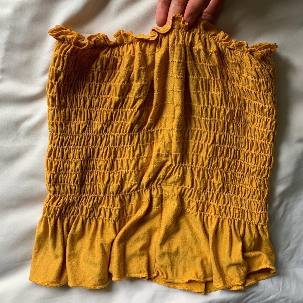 TILLYS yellow smocked peplum tube top - Picture 2 of 3